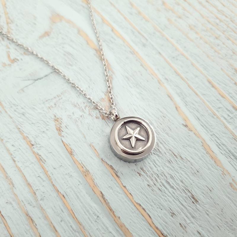 Urne Anhänger Aus Sterlingsilber Stern Urne Gravur, Fingerabdruck, Handschrift, Hund, Katze, Haustier, Nase, Pfotenabdruck von JustVial