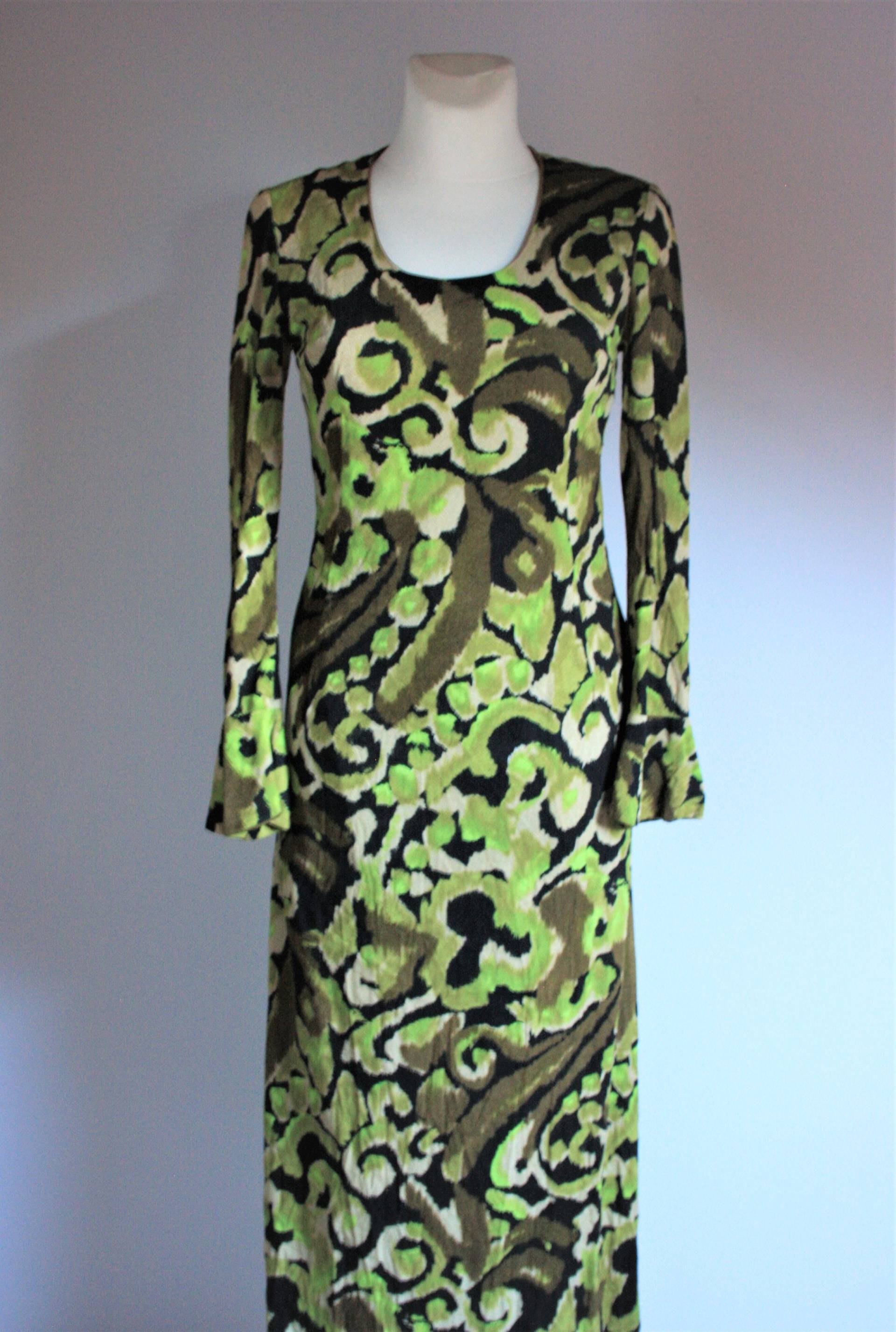 Vintage 1970Er Jahre Langes Kleid Grün Schwarz Gemustert Hippie-stil Small Size Vintage 1970Er Jahre Langes Kleid Grün Schwarz Gemustert Hippie-stil Small Size von JustVintageShop