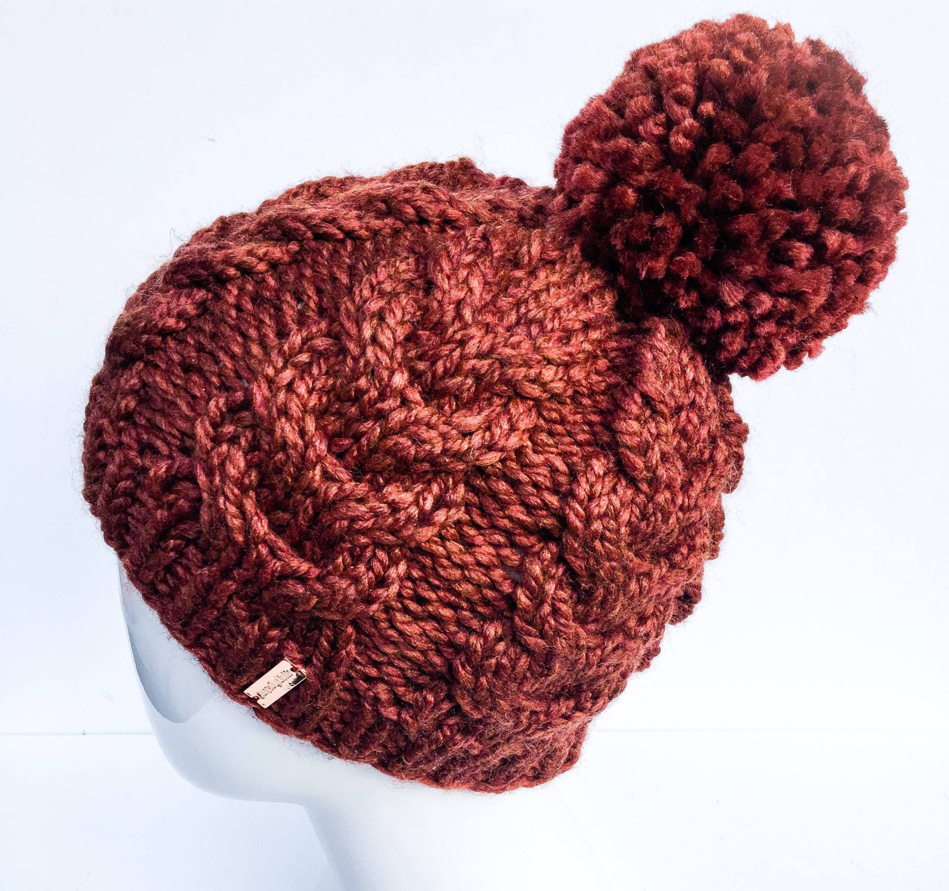 Grob Gestrickte Bommelmütze Rost Wintermütze von JustaGuyKnits