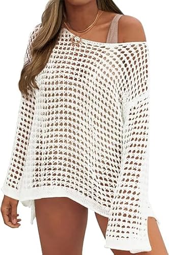 Justay Comf Gestrickte Strandkleid Damen Sommer Sexy Strandponcho Strandtunika Badeanzug Bikini Cover Up Weiß Justay Comf Gestrickte Strandkleid Damen Sommer Sexy Strandponcho Strandtunika Badeanzug Bikini Cover Up Weiß von Justay Comf