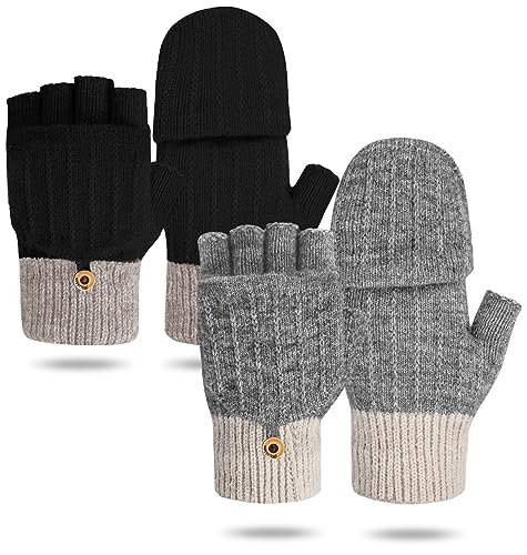 Justay Sowarm Fingerlose Handschuhe Damen Winter Warme Fäustlinge Strickhandschuhe Mit Flip Top Sport Warm und Winddicht Winterhandschuhe für Damen und Herren 2 Paar Justay Sowarm Fingerlose Handschuhe Damen Winter Warme Fäustlinge Strickhandschuhe Mit Flip Top Sport Warm und Winddicht Winterhandschuhe für Damen und Herren 2 Paar von Justay Sowarm