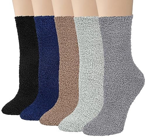 Justay Sowarm Kuschelsocken Herren Flauschige Socken Damen Wintersocken Haussocken Warme Bettsocken Korallenfleece Plüschsocken Geschenke Socken Weihnachtsgeschenke, Multipack von Justay Sowarm