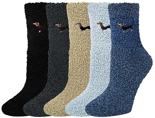 Justay Sowarm Kuschelsocken Herren Flauschige Socken Damen Wintersocken Haussocken Warme Bettsocken Korallenfleece Plüschsocken Geschenke Socken Weihnachtsgeschenke, Multipack von Justay Sowarm