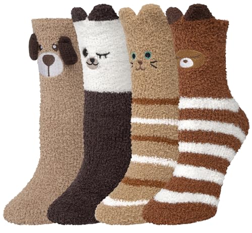 Justay Sowarm Kuschelsocken Damen Flauschige Socken Wintersocken Kuschelsocken 39-42 Haussocken Warme Bettsocken Korallenfleece Plüschsocken Geschenke Socken Wichtelgeschenke Für Frauen von Justay Sowarm