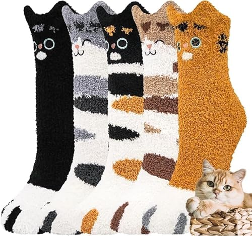 Justay Sowarm Kuschelsocken Damen Flauschige Wintersocken Thermosocken Mädchen Dicke Gemütliche Socken Warme Socken Haussocken Tierbettsocken Weihnachtssocken Mehrfarbig von Justay Sowarm