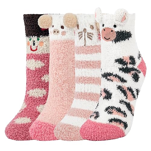 Justay Sowarm Kuschelsocken Damen Flauschige Socken Wintersocken Kuschelsocken 39-42 Haussocken Warme Bettsocken Korallenfleece Plüschsocken Geschenke Socken Wichtelgeschenke Für Frauen von Justay Sowarm