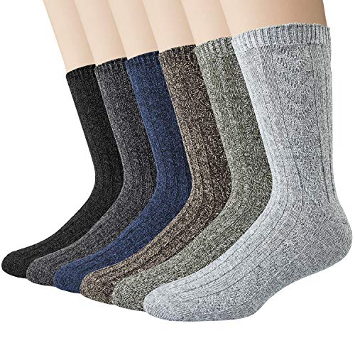 6 Pairs Mens Socks Thermal Knitting Wool Socks for Winter von Justay
