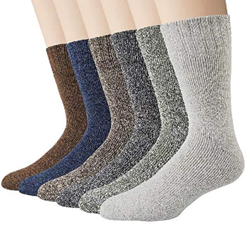 6 Pairs Mens Wool Socks, Thick Warm Breathable Crew Socks for Winter von Justay