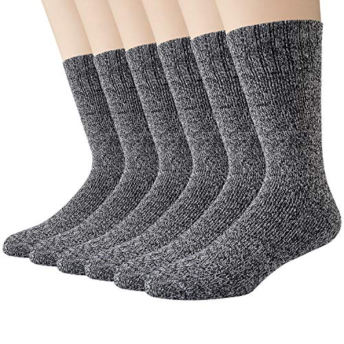 6 Pairs Mens Wool Socks, Thick Warm Breathable Crew Socks for Winter von Justay