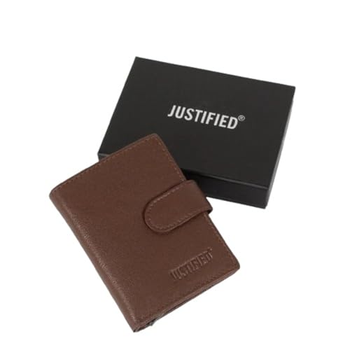 Justified Leather Nappa Credit case Holder + Backside Coin Brown + Box von Justified