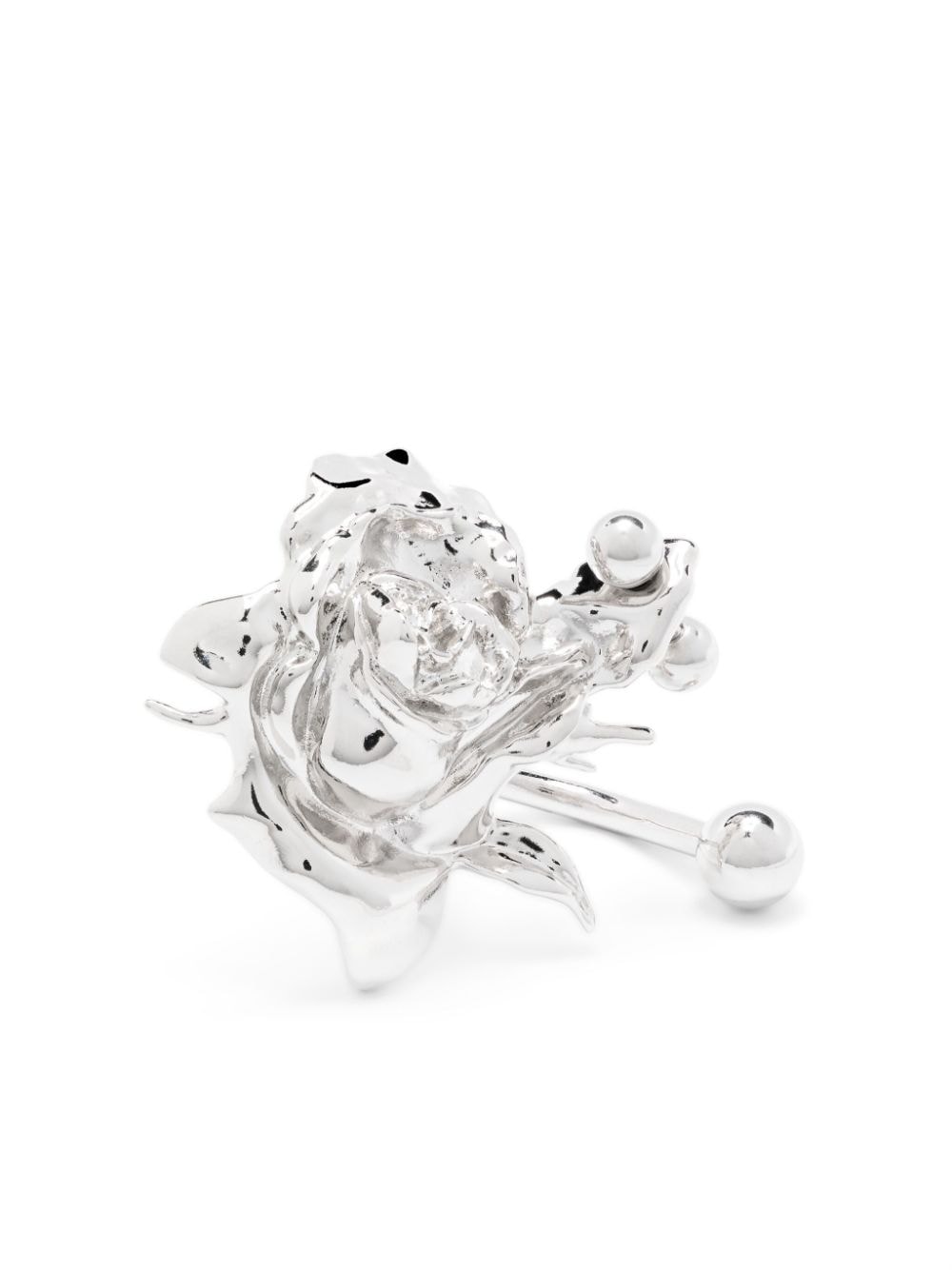 Justine Clenquet Betsy Ring mit gepierctem Rosendetail - Silber von Justine Clenquet