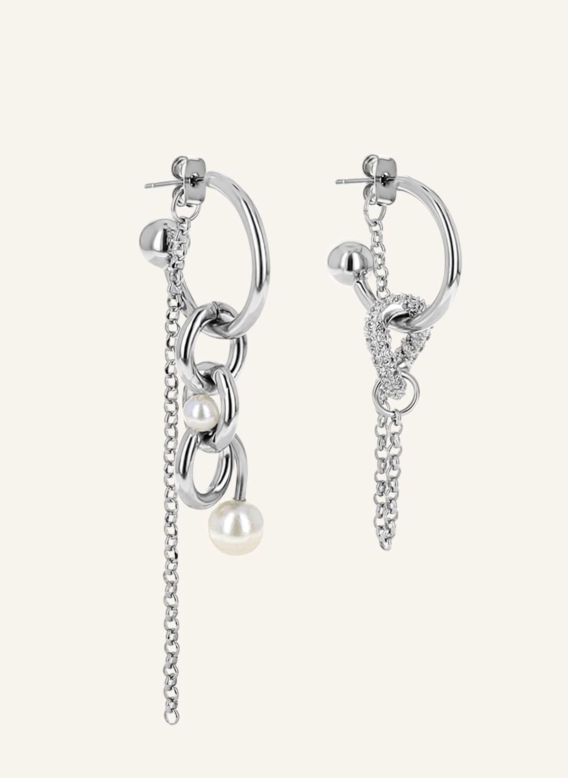 Justine Clenquet Ohrhänger Abel Pearl Earrings By Glambou silber von Justine Clenquet