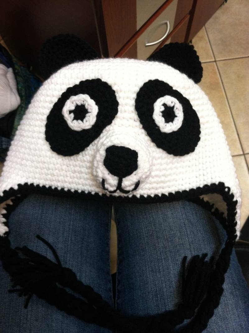 Schwarz Und Weiß Panda Bär Beanie Mütze Hut Schwarz Und Weiß Panda Bär Beanie Mütze Hut von JustinesCCC