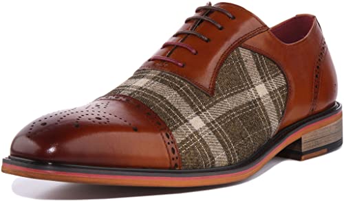 JUSTINREESS England Major Herren-Oxford-Schuhe mit Keilzehen, Leder, braun, 46 EU von Justinreess England