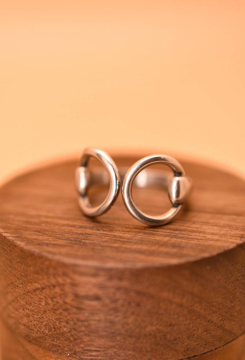 925 Silber Offene Ring Sattelring Glücksring Valentinstagsgeschenk Verstellbare Größe von JustringSJ