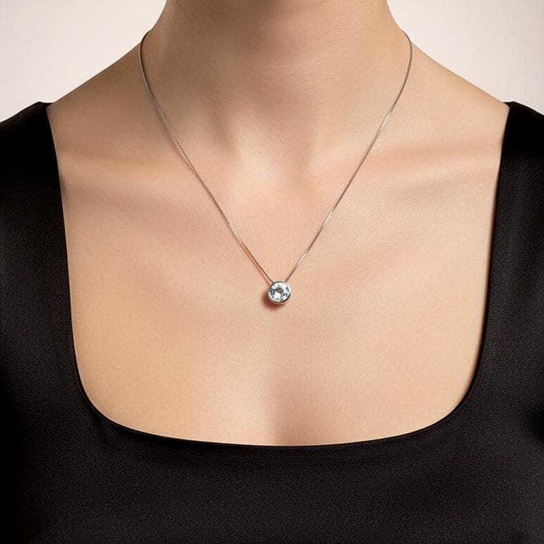 Aquamarin Geburtsstein Halskette - Zarter Personalisierter Schmuck Natürliche Geburtstags Geschenke von JustringSJ