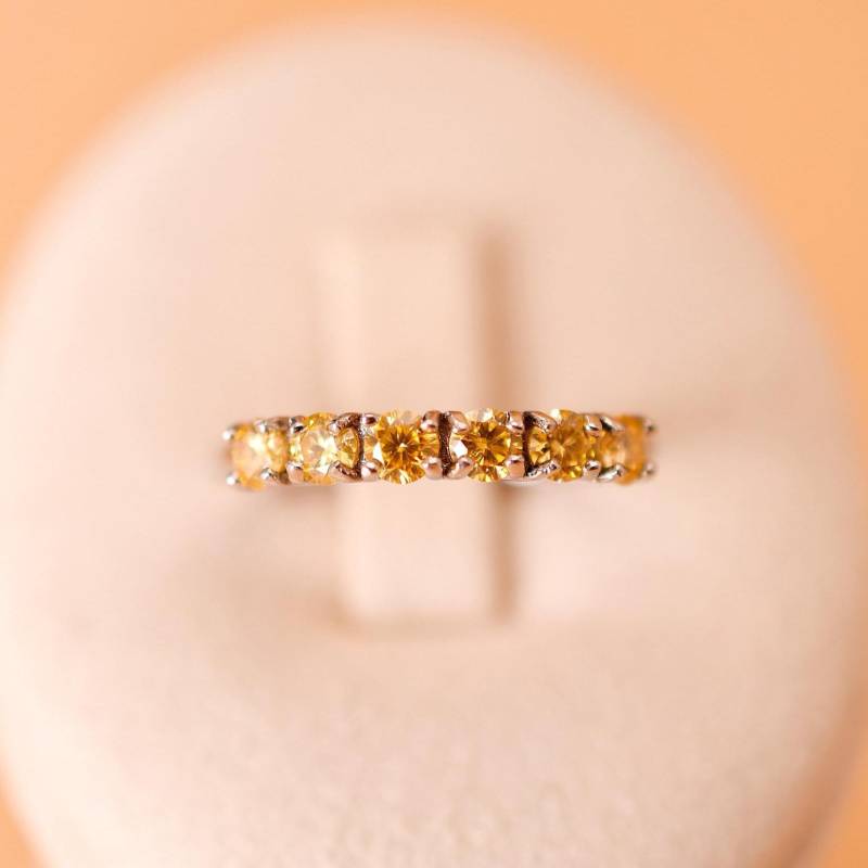 Funkelnder Gelber Moissanit Ring 925Er Silber & 18K Vergoldung Anpassbarer Damenring Perfekt Für Jeden Anlass Perfektes Geschenk von JustringSJ