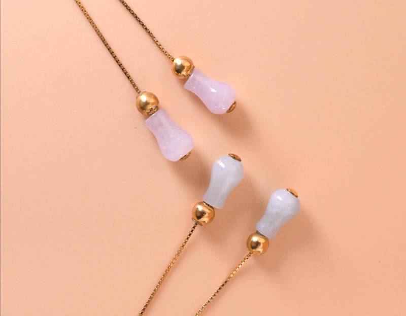 Jade-Ohrringe Mit Mini-Porzellanflasche Als Kettenanhänger 925Er Silber Natürlicher Jade Perfektes Geschenk Für Sie von JustringSJ