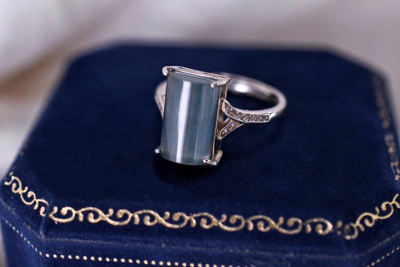 Jadeblumen-Ring Natürlicher Jade-Ring Bambusring Jade Schmuck Geschenk Für Frau Perfektes Freundin von JustringSJ