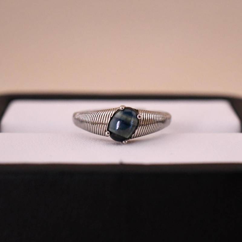 Natürlicher Bicolor Saphir Ring Geburtsstein Verlobungsringgeschenk 925Er Silberring, Mit 18K Weißgold Vergoldet Verstellbarer von JustringSJ