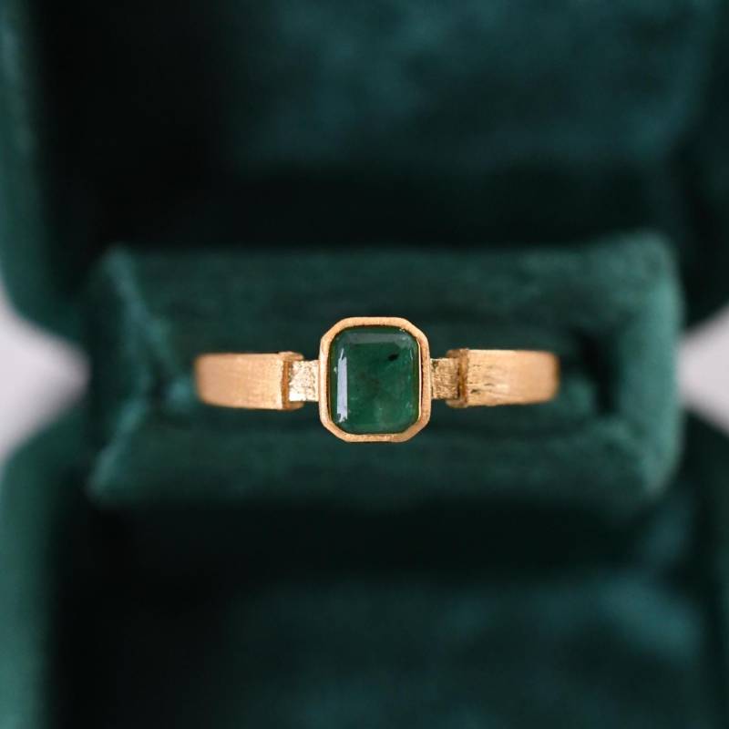 Natürlicher Smaragd-Ring Im Edlen Design 925 Silber Mit 18K Gold/Weißgold Verstellbar Für Jeden Finger Perfektes Geschenk von JustringSJ