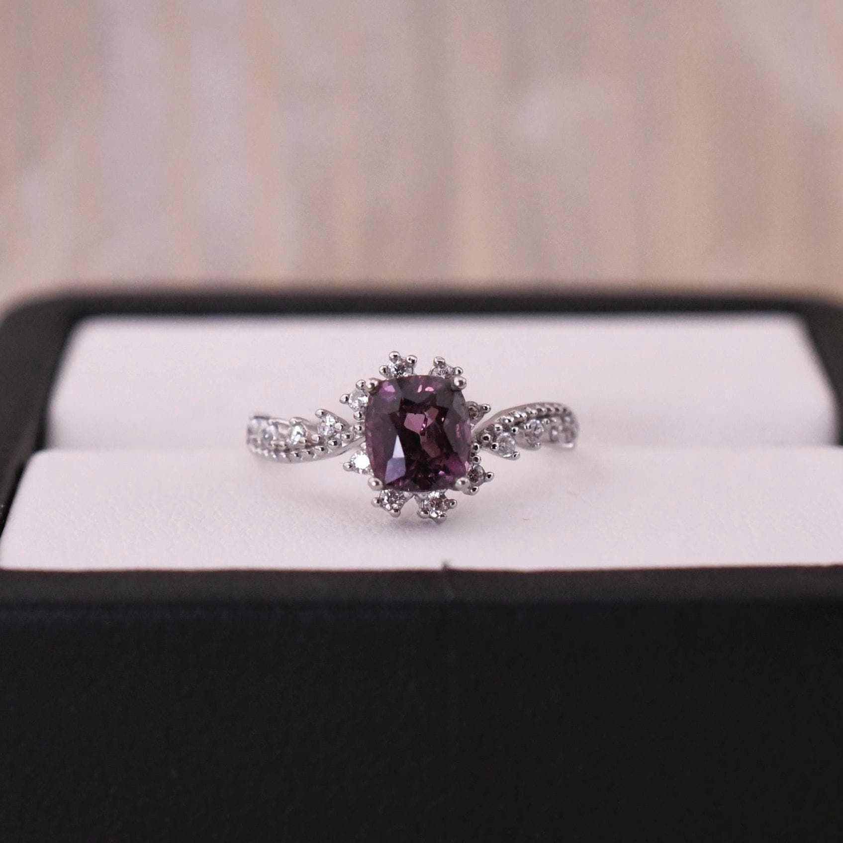 Natürlicher Spinell-Ring Edelsteinring 925Er Silber Mit 18K Weißgold Vergoldet Verstellbarer Ring Geschenk Für Frau von JustringSJ