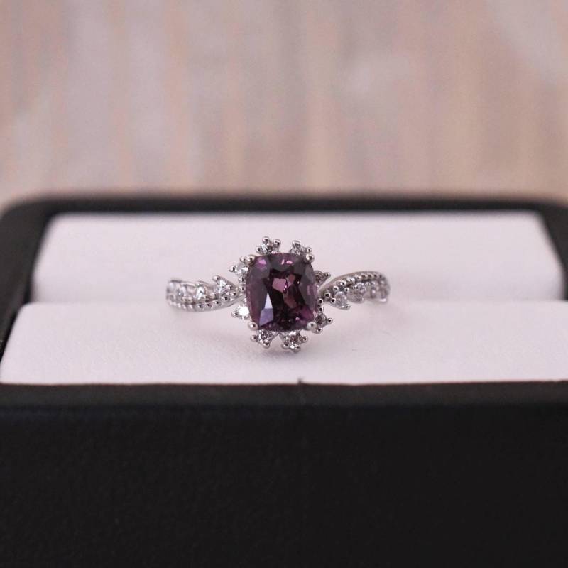 Natürlicher Spinell-Ring Edelsteinring 925Er Silber Mit 18K Weißgold Vergoldet Verstellbarer Ring Geschenk Für Frau von JustringSJ