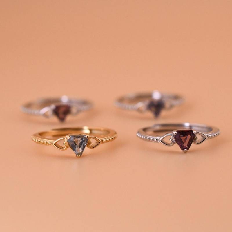 Natürlicher Spinell-Ring Edelsteinring 925Er Silberring, Mit 18K Weißgold Vergoldet Verstellbarer Ring Geschenk Für Frau von JustringSJ