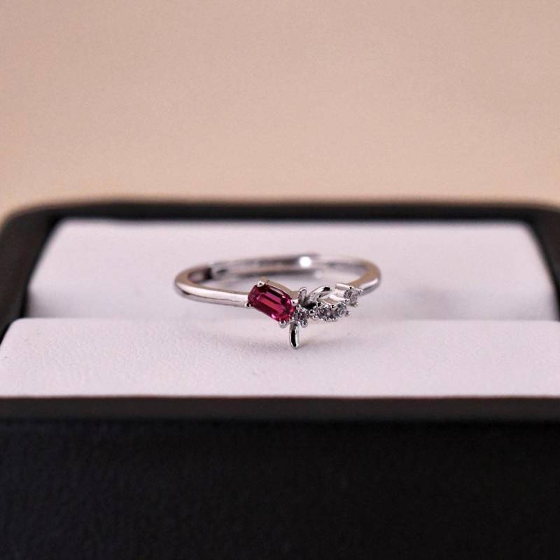 Natürlicher Spinell-Ring Spinell 925Er Silberring, Mit 18K Weissgold Vergoldet Verstellbarer Ring Geschenk Für Frau von JustringSJ