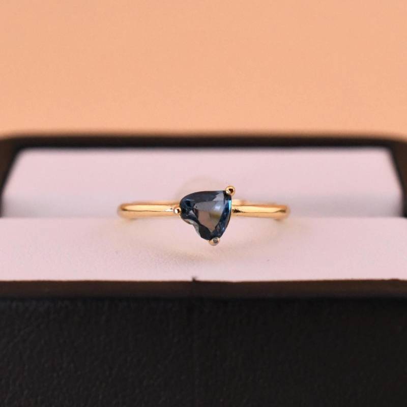 Herz Topas Ring Natürlicher Edelsteinring 925Er Silber, Mit 18K Gold Vergoldet Verstellbarer Perfektes Geschenk von JustringSJ