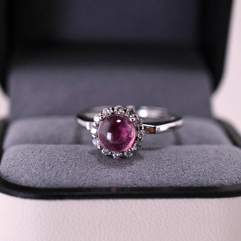 Natürlicher Turmalin Ring Natürlicher Geburtsstein Ring925Er Silberring, Mit 18K Weißgold Vergoldet Verstellbarer Ringgeschenk Für Frau von JustringSJ