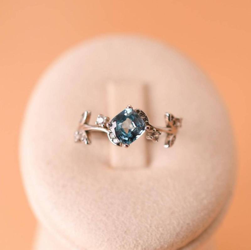 Natürlicher Zirkon Ring Geburtsstein 925Er Silberring, Mit 18K Weißgold Vergoldet Verstellbarer Geschenk Für Frau von JustringSJ