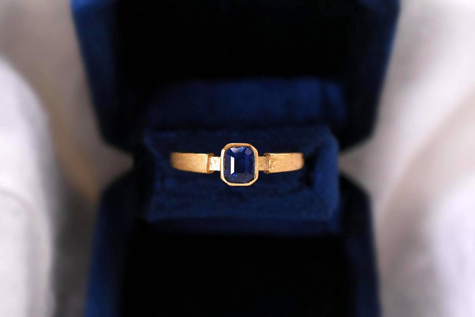 Saphir Siegelring Natürlicher Saphire 925Er Silber, Mit 18K Gold Vergoldet Verstellbarer Ring Perfektes Geschenk von JustringSJ