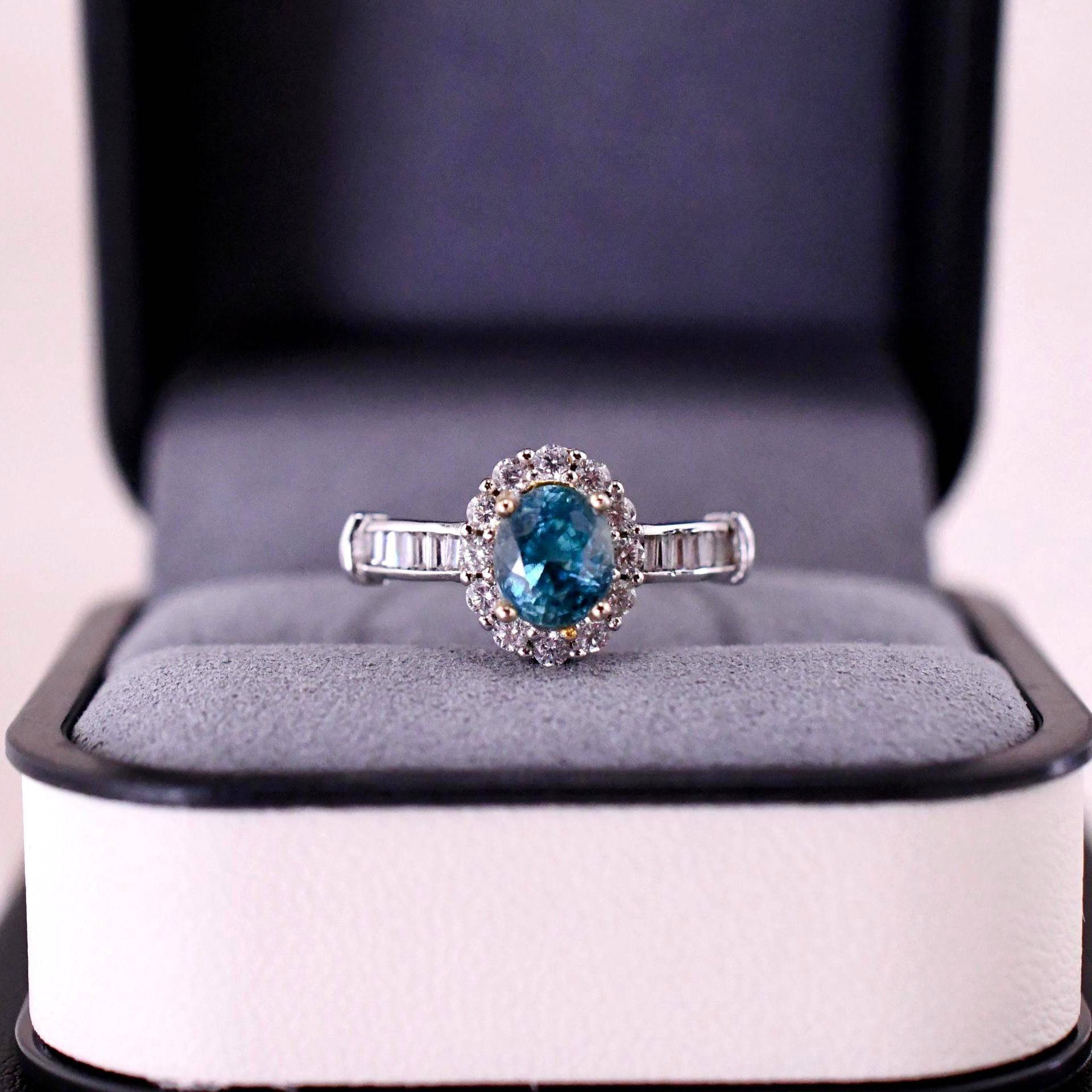 Schimmernder Natürlicher Apatite Ring 925 Silber & 18K Weißgold Vergoldet Stilvolles Geschenk Für Jeden Anlass Verstellbar von JustringSJ