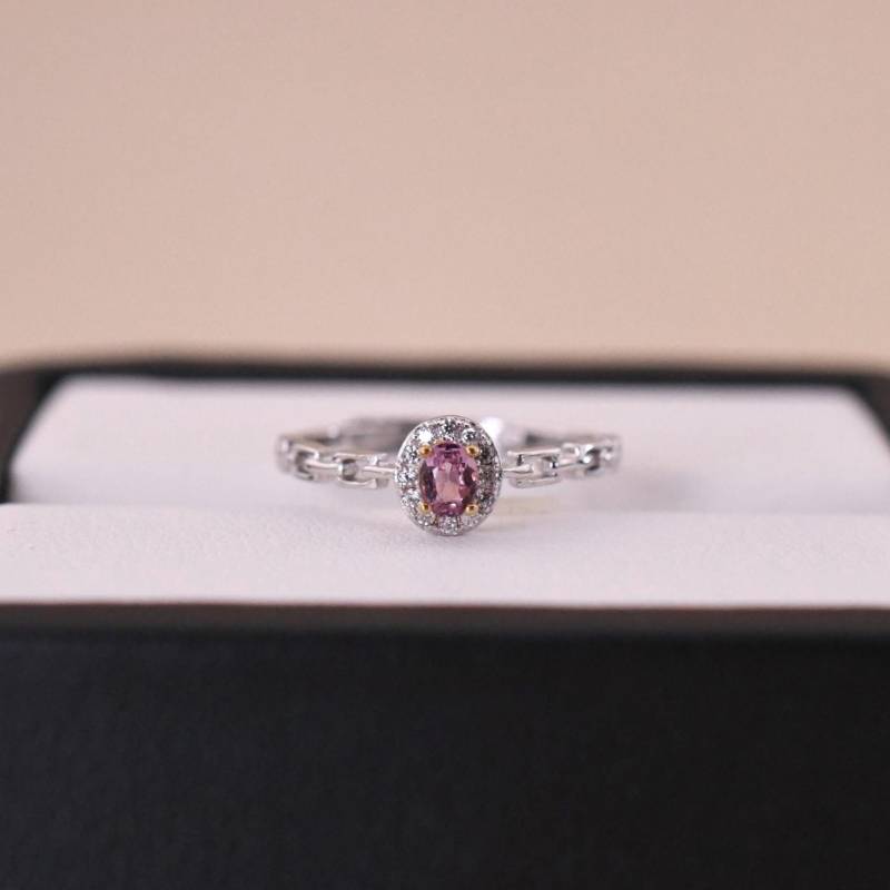 Spinellring Natürlicher Spinell Ring 925Er Silberring, Mit 18K Weißgold Vergoldet Verstellbarer Geschenk Für Frau von JustringSJ