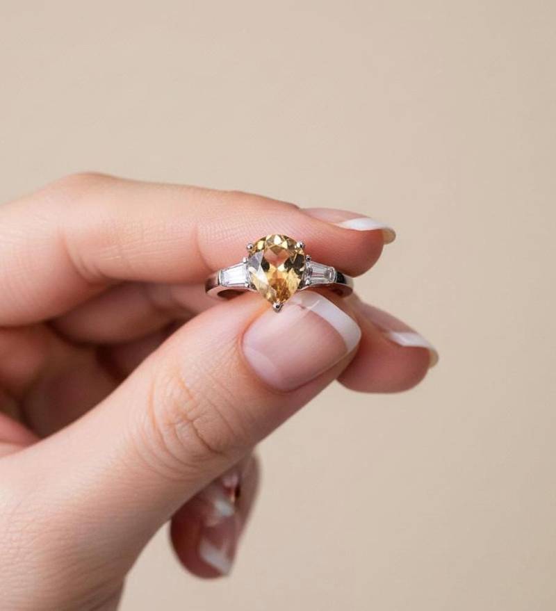 Tropfenförmiger Citrin-, Amethyst - Und Granat-Ring 925 Sterling Silber Natürliche Edelsteine Geburtsstein Geschenk Für Sie von JustringSJ