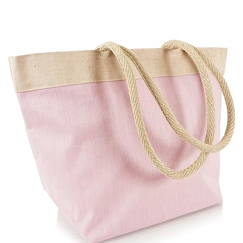 Jute statt Plastik Original | JC7228LBP | Jucotasche Hellpink | Shopper Einkaufstasche Strandtasche Handtasche | Fair & Nachhaltig | 1er-Set von Jute statt Plastik