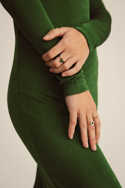 Jutelaune Green Petal Zirconia Ring von Jutelaune