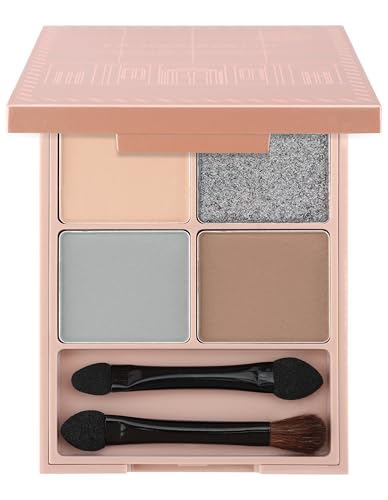 Jutqut 4 Color Eyeshadow Palette, Versatile Matte & Shimmer Shades for Natural, Long-Lasting and Smooth Lidschattenpalette, High Pigmentation Lidschatten, With Double-ended Brush and Mirror von Jutqut