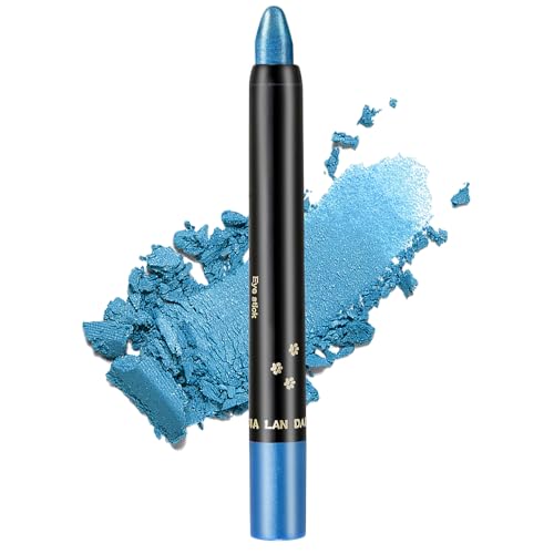Jutqut Blau Glitzer Lidschatten Stift, Wasserfest Eyeliner Stick, Schimmer Metallic Lidschattenstift, Long Lasting Eyeshadow Pencil, Perlglanz Cream Augenstift, Waterproof Augen Make up #10 von Jutqut
