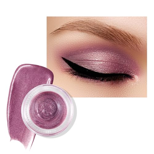 Jutqut Cream Glitter Eyeshadow, Liquid Eye Shadow Metallic Bronzer, High Pigmented Jelly Lidschatten Primer, Long Lasting Moisturising Eyeshadow Base, Shimmer Waterproof Eye Makeup #02 Purple von Jutqut