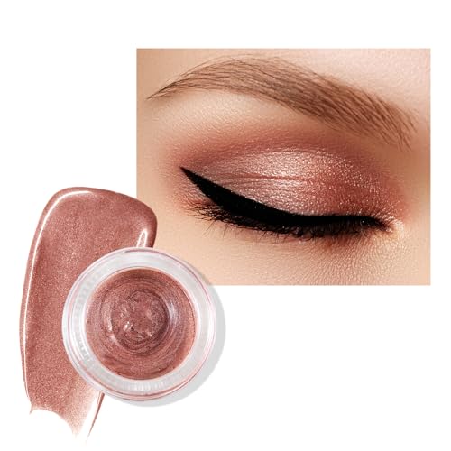 Jutqut Cream Glitter Eyeshadow, Liquid Eye Shadow Metallic Bronzer, High Pigmented Jelly Lidschatten Primer, Long Lasting Moisturising Eyeshadow Base, Shimmer Waterproof Eye Makeup #03 Bronzer von Jutqut