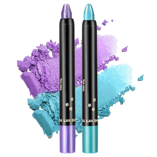 Jutqut Lila und Blau Glitzer Lidschatten Stift, Wasserfest Eyeliner Stick Schimmer Metallic, Waterproof Long Lasting Eyeshadow Pencil, Cream Augenstift, Lazy Eyes Lidschattenstift, Augen Make up 11 Jutqut Lila und Blau Glitzer Lidschatten Stift, Wasserfest Eyeliner Stick Schimmer Metallic, Waterproof Long Lasting Eyeshadow Pencil, Cream Augenstift, Lazy Eyes Lidschattenstift, Augen Make up 11 von Jutqut