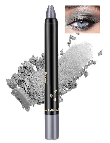 Jutqut Grau Glitzer Lidschatten Stift, Grey Schimmer Metallic Eyeliner Stick, Waterproof Long Lasting Eyeshadow Pencil, Perlglanz Cream Augenstift, Lazy Eyes Lidschattenstift, Augen Make up#02 von Jutqut