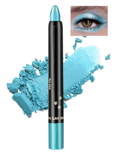 Jutqut Blau Glitzer Lidschatten Stift, Schimmer Metallic Eyeliner Stick, Waterproof Long Lasting Eyeshadow Pencil, Perlglanz Cream Augenstift, Lazy Eyes Lidschattenstift, Creme Augen Make up #11 von Jutqut