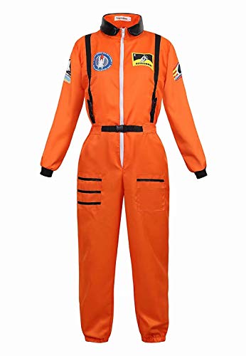 Jutrisujo Astronauten Kostüm ErwacÖsene Damen Kostüm Astronaut Weltraum Raumfahrer Halloween Cosplay Orange S von Jutrisujo