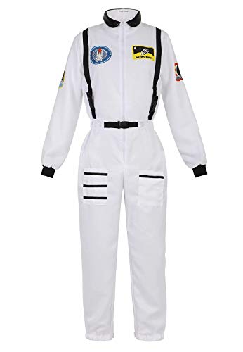 Jutrisujo Astronauten Kostüm ErwacÖsene Damen Kostüm Astronaut Weltraum Raumfahrer Halloween Cosplay Weiß S von Jutrisujo