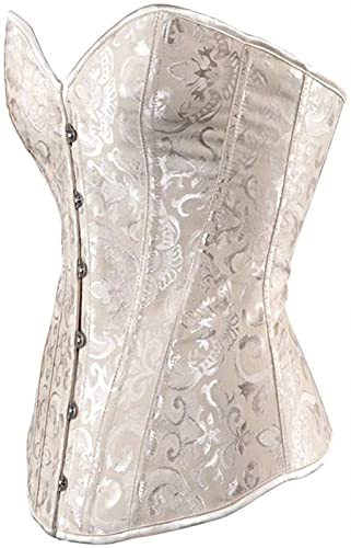 Jutrisujo Corset Bustier Top Korsett Damen Corsett Vollbrust Elegant Vintage Gothic Princess Khaki 7XL von Jutrisujo