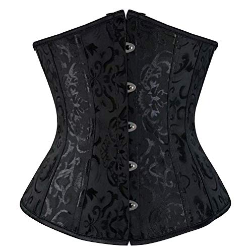 Jutrisujo Korsett Damen Corsage Unterbrust Black Corset Top Gothic Unterbrustkorsett Schwarz 4XL von Jutrisujo