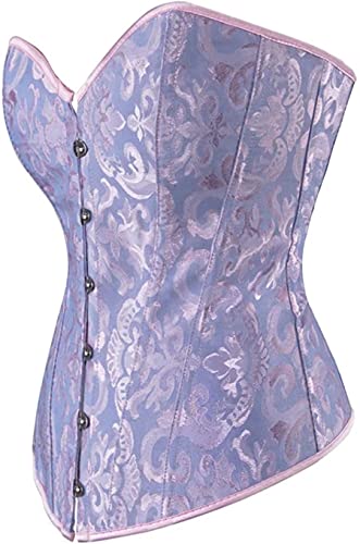 Jutrisujo Korsett Damen Corset Bustier Top Korsage Vollbrust Elegant Vintage Gothic Halloween Blau 5XL von Jutrisujo